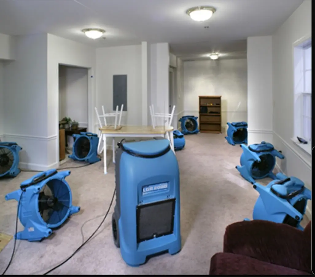 Air movers and dehumidifier setup for Water Extraction & Removal in Coolbaugh